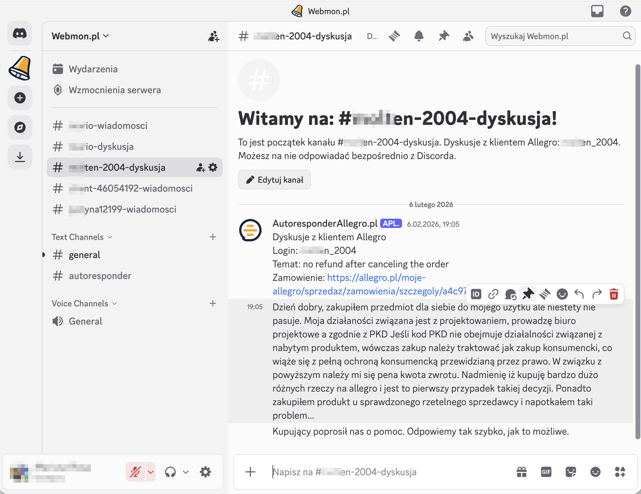 discord slack allegro