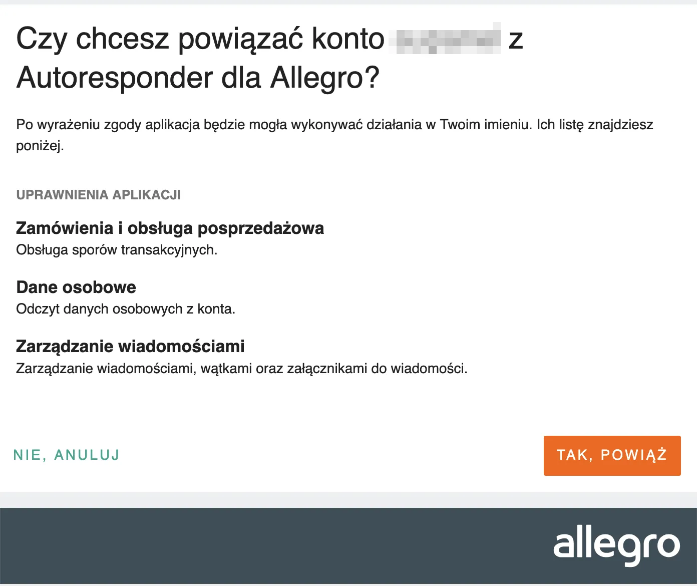Autoresponder Allegro setup
