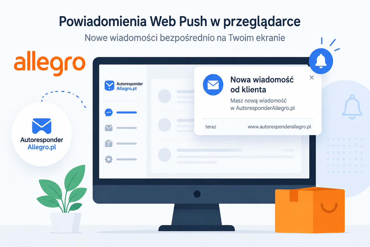 Web push wiadomości i dyskusji Allegro